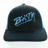 B'n'M Pole Company Neon Blue/Black Mesh Hat Apparel