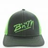 B'n'M Pole Company Neon Green/Gray Mesh Hat Apparel