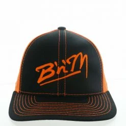B'n'M Pole Company Neon Orange/Black Mesh Hat